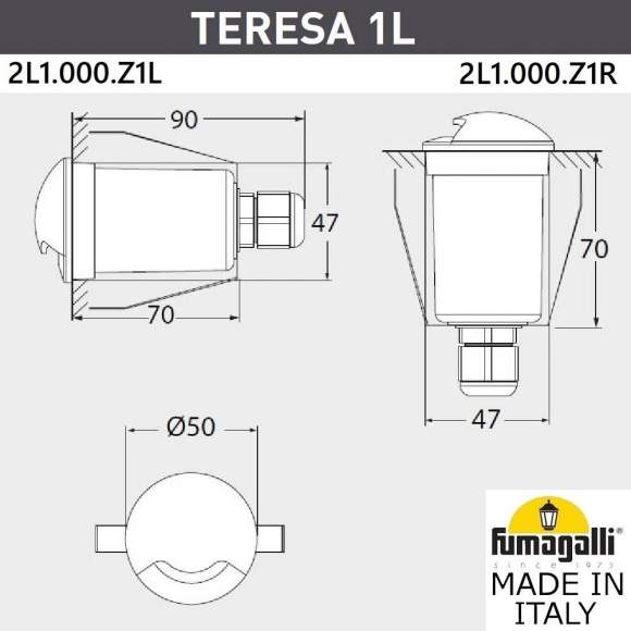 Уличный встраиваемы светильник Fumagalli TERESA 1L 2L1.000.000.AXZ1L