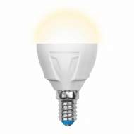 Светодиодная лампа E14 7W 3000K (теплый) Uniel LED-G45 7W-WW-E14-FR PLP01WH (UL-00002419)