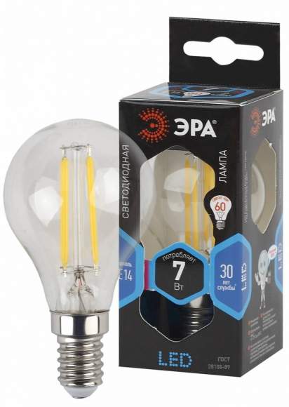 Филаментная светодиодная лампа Е14 7W 4000К (белый) Эра F-LED P45-7W-840-E14 (Б0027947) Филаментная светодиодная лампа Е14 7W 4000К (белый) Эра F-LED P45-7W-840-E14 (Б0027947)