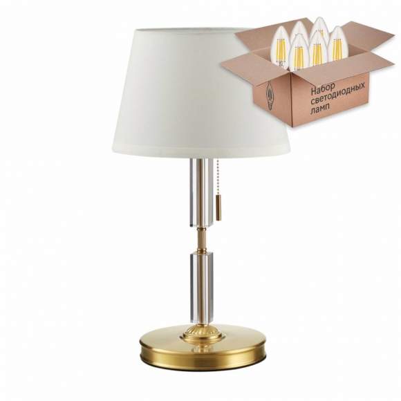 Настольная лампа с лампочкой Odeon Light London 4894/1T+Lamps Е27 Свеча