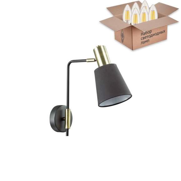 Бра с лампочкой Lumion Marcus 3638/1W+Lamps E14 Свеча