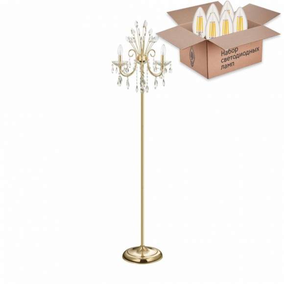 Торшер с лампочками Odeon Light Versia 4977/3F+Lamps E14 Свеча