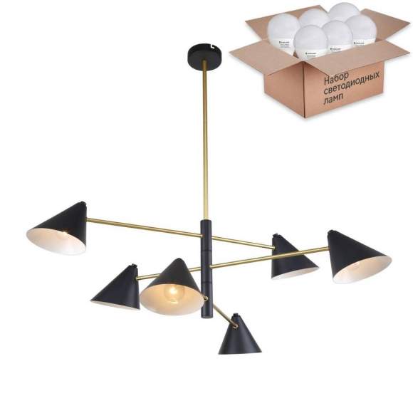 Люстра на штанге с лампочками F-Promo Trikoniya 3089-6P+Lamps E14 P45 Люстра на штанге с лампочками F-Promo Trikoniya 3089-6P+Lamps E14 P45