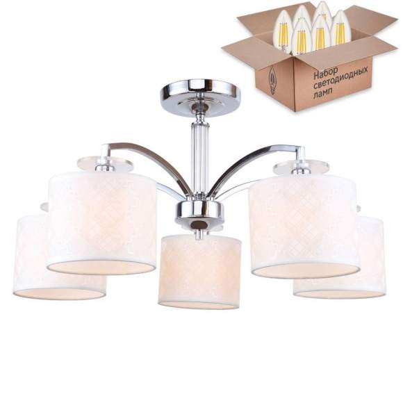 Потолочная люстра с лампочками F-Promo Modum 2199-5U+Lamps E14 Свеча Потолочная люстра с лампочками F-Promo Modum 2199-5U+Lamps E14 Свеча