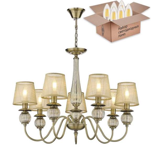 Подвесная люстра с лампочками Velante 302-503-07+Lamps E14 Свеча Подвесная люстра с лампочками Velante 302-503-07+Lamps E14 Свеча