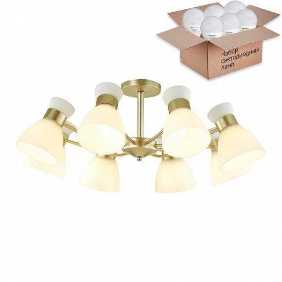 Люстра потолочная Lumion Wilma с лампочками 4535/8C+Lamps E27 P45 Люстра потолочная Lumion Wilma с лампочками 4535/8C+Lamps E27 P45