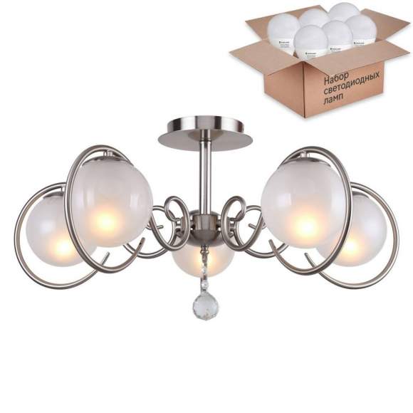 Потолочная люстра с лампочками F-Promo Fabbio 2349-5U+Lamps E14 P45 Потолочная люстра с лампочками F-Promo Fabbio 2349-5U+Lamps E14 P45