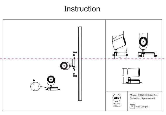 Трехфазный LED светильник 30W 4000К для трека Maytoni Vuoro TR029-3-30W4K-B