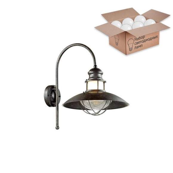 Уличный светильник с лампочкой Odeon Light Dante 4164/1WA+Lamps А60 Уличный светильник с лампочкой Odeon Light Dante 4164/1WA+Lamps А60