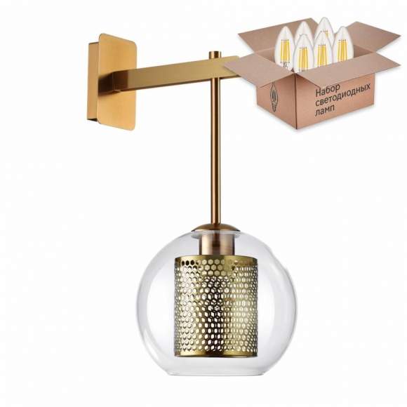 Бра с лампочкой Odeon Light Clocky 4939/1W+Lamps Е27 Свеча