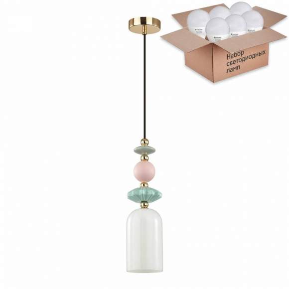 Подвесной светильник с лампочкой Odeon Light Candy 4861/1B+Lamps E14 P45 Подвесной светильник с лампочкой Odeon Light Candy 4861/1B+Lamps E14 P45