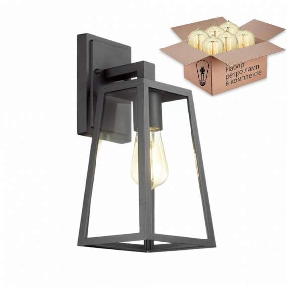 Уличный настенный светильник Odeon Light Clod с лампочкой 4169/1W+Retro Lamps