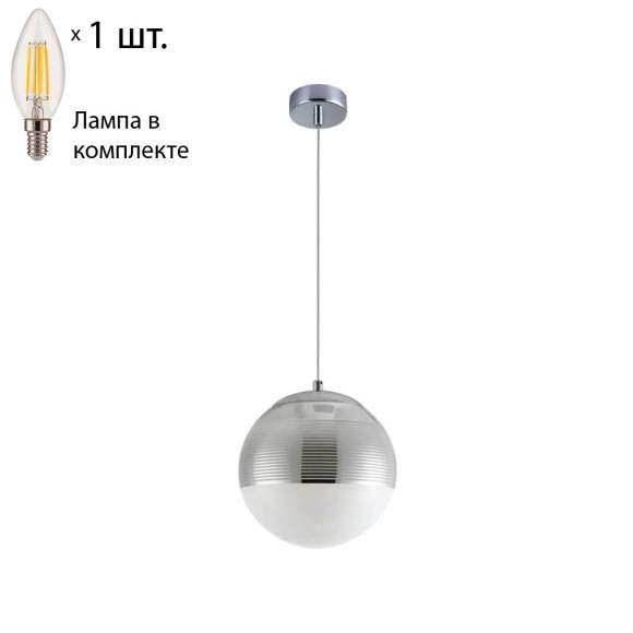 Подвесной светильник Crystal Lux с лампочкой Optima SP1 Chrome D200+Lamps E14 Свеча