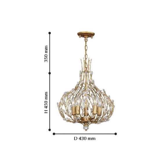 Подвесная люстра с лампочками Favourite Batun 2020-5P+Lamps E14 Свеча Подвесная люстра с лампочками Favourite Batun 2020-5P+Lamps E14 Свеча