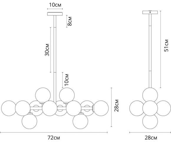Люстра на штанге Arte Lamp Bolla-Piccolo A3988SP-12AB