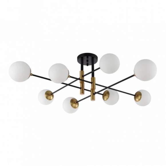 Потолочная люстра Crystal Lux с лампочками FIDEL PL8 BLACK+Lamps E27 P45