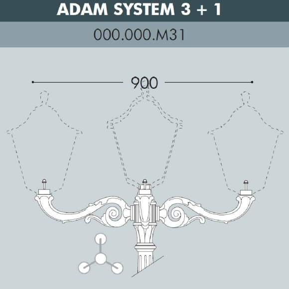 Консоль для паркового фонаря Fumagalli ADAM SYS 3L+1 000.000.M31.A0