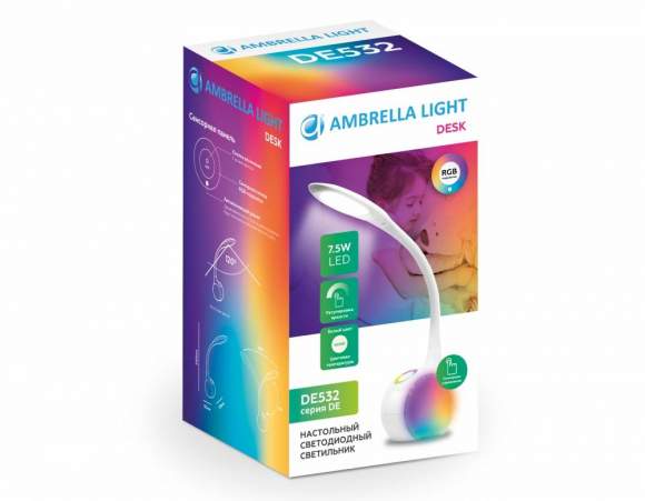 Светодиодная настольная лампа с RGB подсветкой Ambrella light Desk DE532