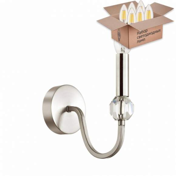 Бра с лампочкой Lumion Mackenzie 4495/1W+Lamps E14 Свеча Бра с лампочкой Lumion Mackenzie 4495/1W+Lamps E14 Свеча