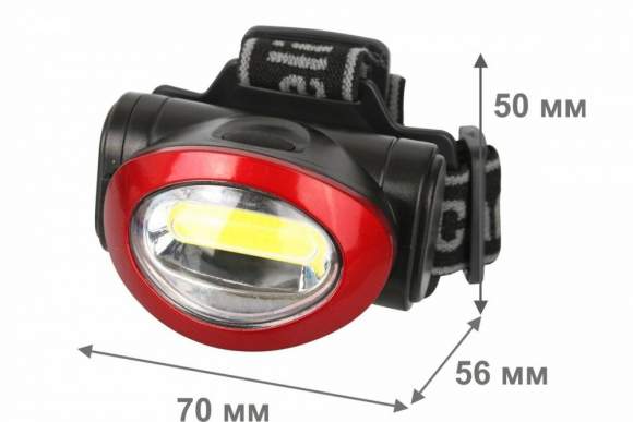 Светодиодный налобный фонарь на батарейках. Дистанция освещения 30м. Поворотный корпус. Camelion LED5382 (13366)