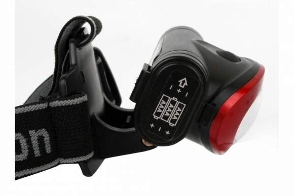 Светодиодный налобный фонарь на батарейках. Дистанция освещения 30м. Поворотный корпус. Camelion LED5382 (13366)