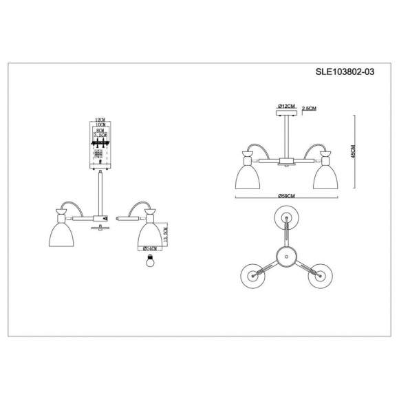 Люстра на штанге Balcamo Evoluce SLE103802-03 Люстра на штанге Balcamo Evoluce SLE103802-03