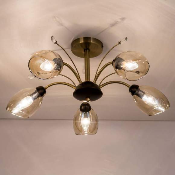 Люстра на штанге Citilux Комета CL108155 Бронза+Венге Люстра на штанге Citilux Комета CL108155 Бронза+Венге