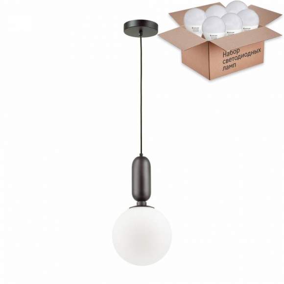 Подвесной светильник с лампочкой Odeon Light Okia 4668/1+Lamps E27 P45 Подвесной светильник с лампочкой Odeon Light Okia 4668/1+Lamps E27 P45