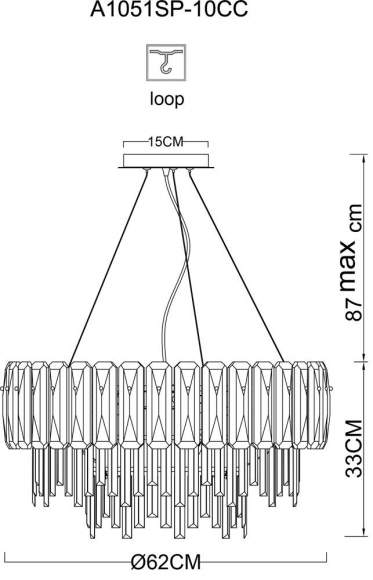 Подвесная люстра Arte Lamp Nicoletta A1051SP-10CC Подвесная люстра Arte Lamp Nicoletta A1051SP-10CC