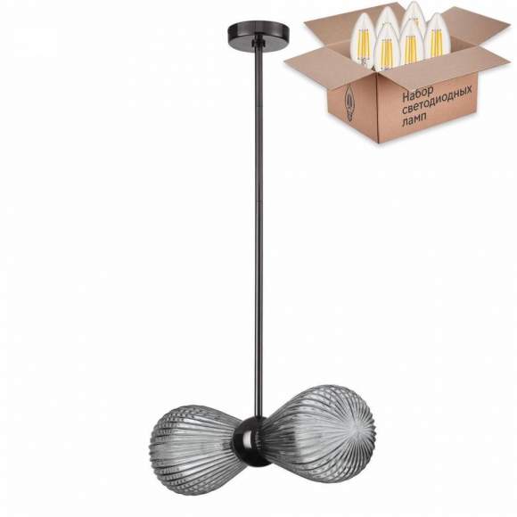 Подвесной светильник Odeon Elica с лампочками 5417/2+Lamps E14 Свеча