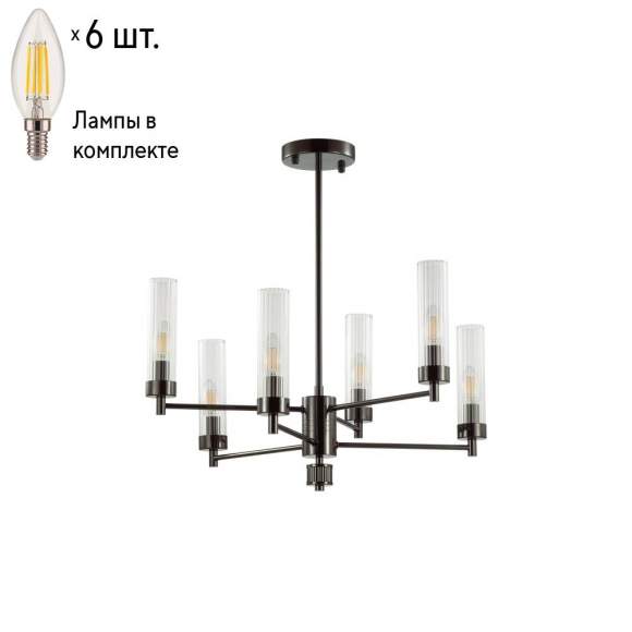 Люстра на штанге с лампочками Lumion Kamilla 5275/6C+Lamps E14 Свеча