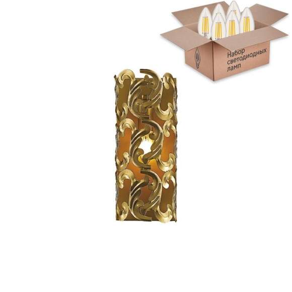 Бра с лампочкой Favourite Dorata 1469-1W+Lamps E14 Свеча