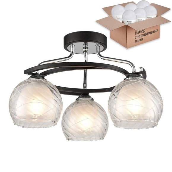 Потолочная люстра с лампочками Velante 234-107-03+Lamps E27 P45 Потолочная люстра с лампочками Velante 234-107-03+Lamps E27 P45