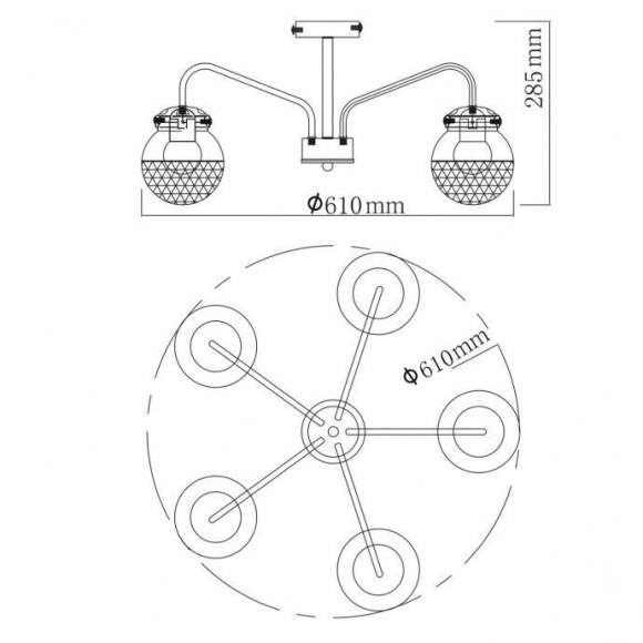 Потолочная люстра DeMarkt Вита с поддержкой Алиса 220012905-A