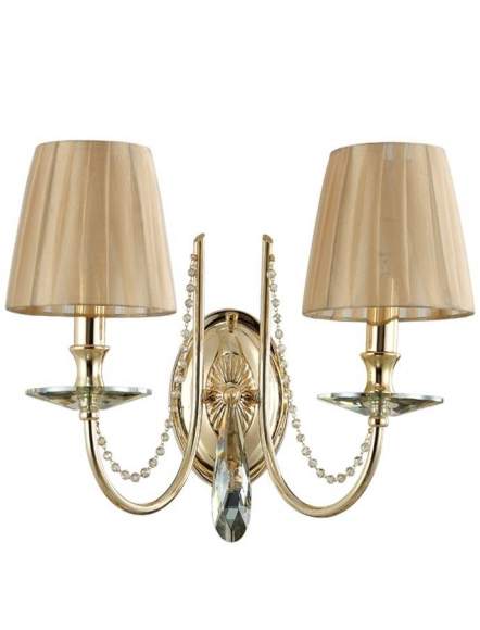 Бра Crystal Lux VICTORIA AP2 GOLD/AMBER