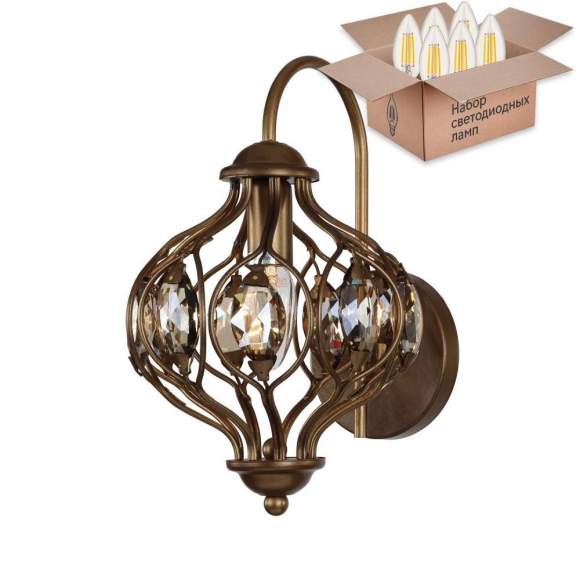 Бра с лампочкой Favourite Fes 1382-1W+Lamps E14 Свеча Бра с лампочкой Favourite Fes 1382-1W+Lamps E14 Свеча