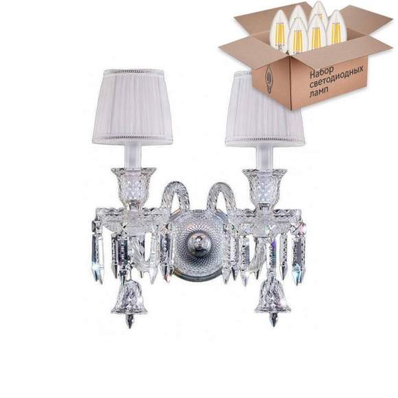 Бра Crystal Lux с лампочками Princess AP2+Lamps E14 Свеча Бра Crystal Lux с лампочками Princess AP2+Lamps E14 Свеча