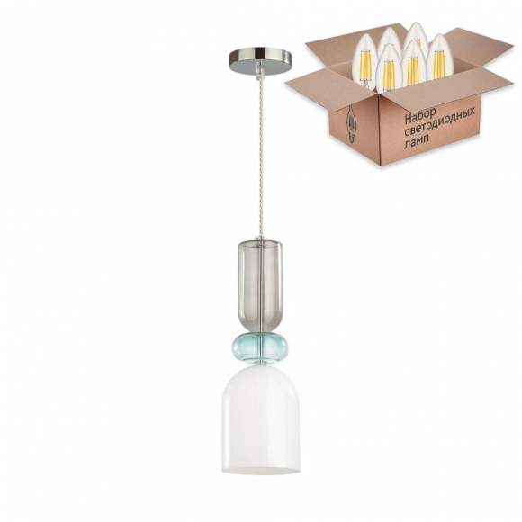 Подвесной светильник с лампочкой Lumion Gillian 5235/1+Lamps Е27 Свеча Подвесной светильник с лампочкой Lumion Gillian 5235/1+Lamps Е27 Свеча