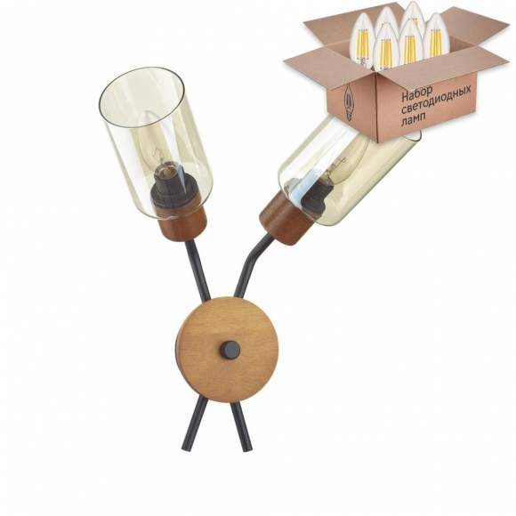 Бра с лампочками Lumion Fern 4492/2W+Lamps E14 Свеча Бра с лампочками Lumion Fern 4492/2W+Lamps E14 Свеча