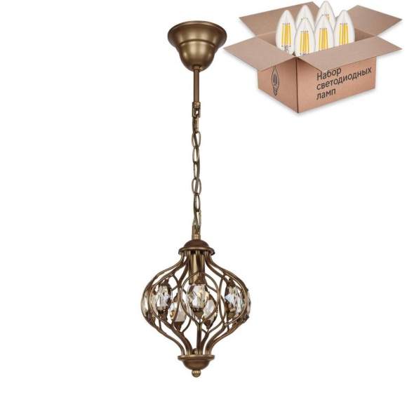 Подвесной светильник с лампочкой Favourite Fes 1382-1P+Lamps E14 Свеча