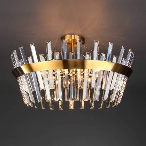 Потолочная люстра Евросвет Steccato 10111/8 золотая бронза/прозрачный хрусталь Strotskis (a047843)