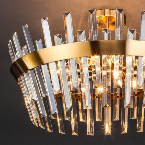 Потолочная люстра Евросвет Steccato 10111/8 золотая бронза/прозрачный хрусталь Strotskis (a047843)