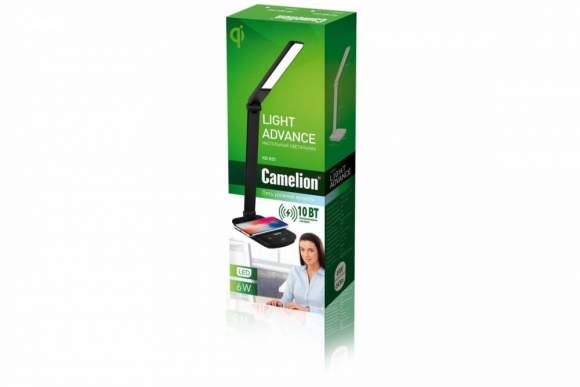 Светодиодный настольный сенсорный светильник с беспроводной зарядкой Camelion KD-825 C02