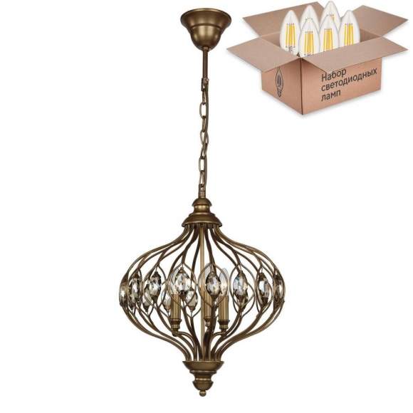 Подвесная люстра с лампочками Favourite Fes 1382-3P+Lamps E14 Свеча Подвесная люстра с лампочками Favourite Fes 1382-3P+Lamps E14 Свеча