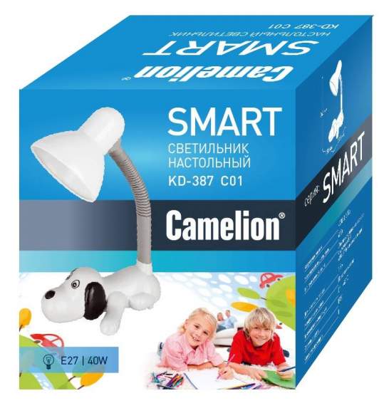 KD-387 ''Собачка'' C01 белый Настольный светильник Camelion 12619