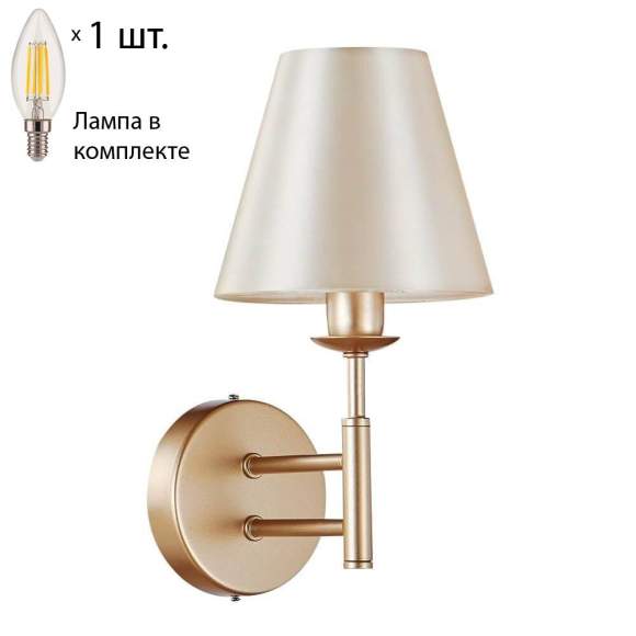 Бра Crystal Lux с лампочкой FLAVIO AP1 GOLD+Lamps E14 Свеча