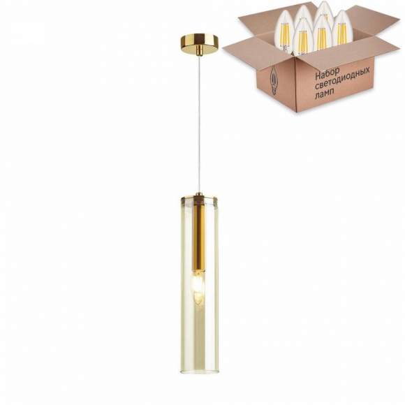 Подвесной светильник с лампочкой Odeon Light Klum 4693/1+Lamps E14 Свеча Подвесной светильник с лампочкой Odeon Light Klum 4693/1+Lamps E14 Свеча