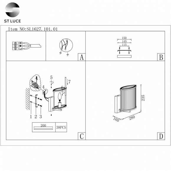 Бра ST Luce Velletri SL1627.101.01 Бра ST Luce Velletri SL1627.101.01