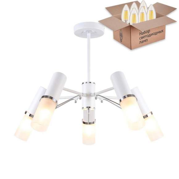 Люстра на штанге с лампочками F-Promo Viator 2559-5P+Lamps E14 Свеча Люстра на штанге с лампочками F-Promo Viator 2559-5P+Lamps E14 Свеча