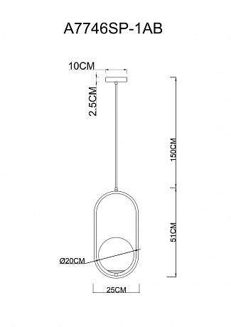 Подвесной светильник Matisse Arte Lamp A7746SP-1AB Подвесной светильник Matisse Arte Lamp A7746SP-1AB